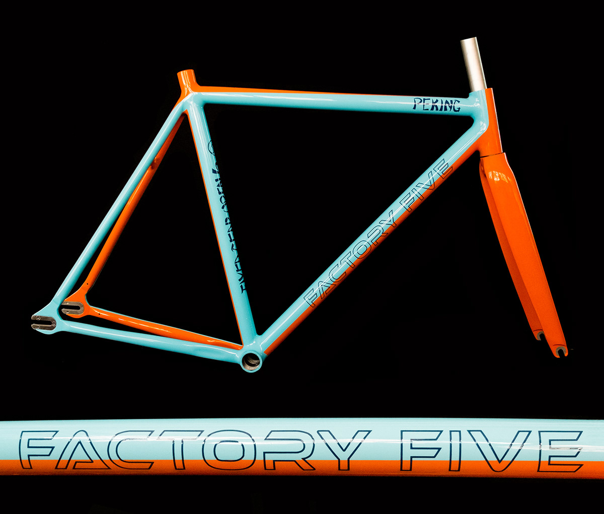 fixed gear Factory Five Factory 5 beijing Custom orange blue frame track Bicycle bespoke limited edition china shanghai fixie