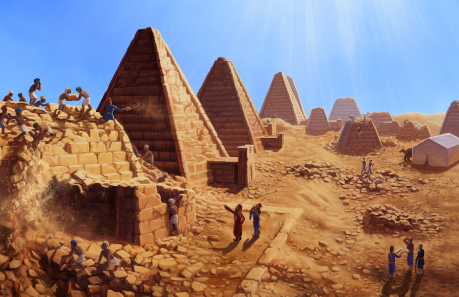 Ancient monuments reconstruction imagining nubia egypt royalty necropolis treasure academic history research scholarly