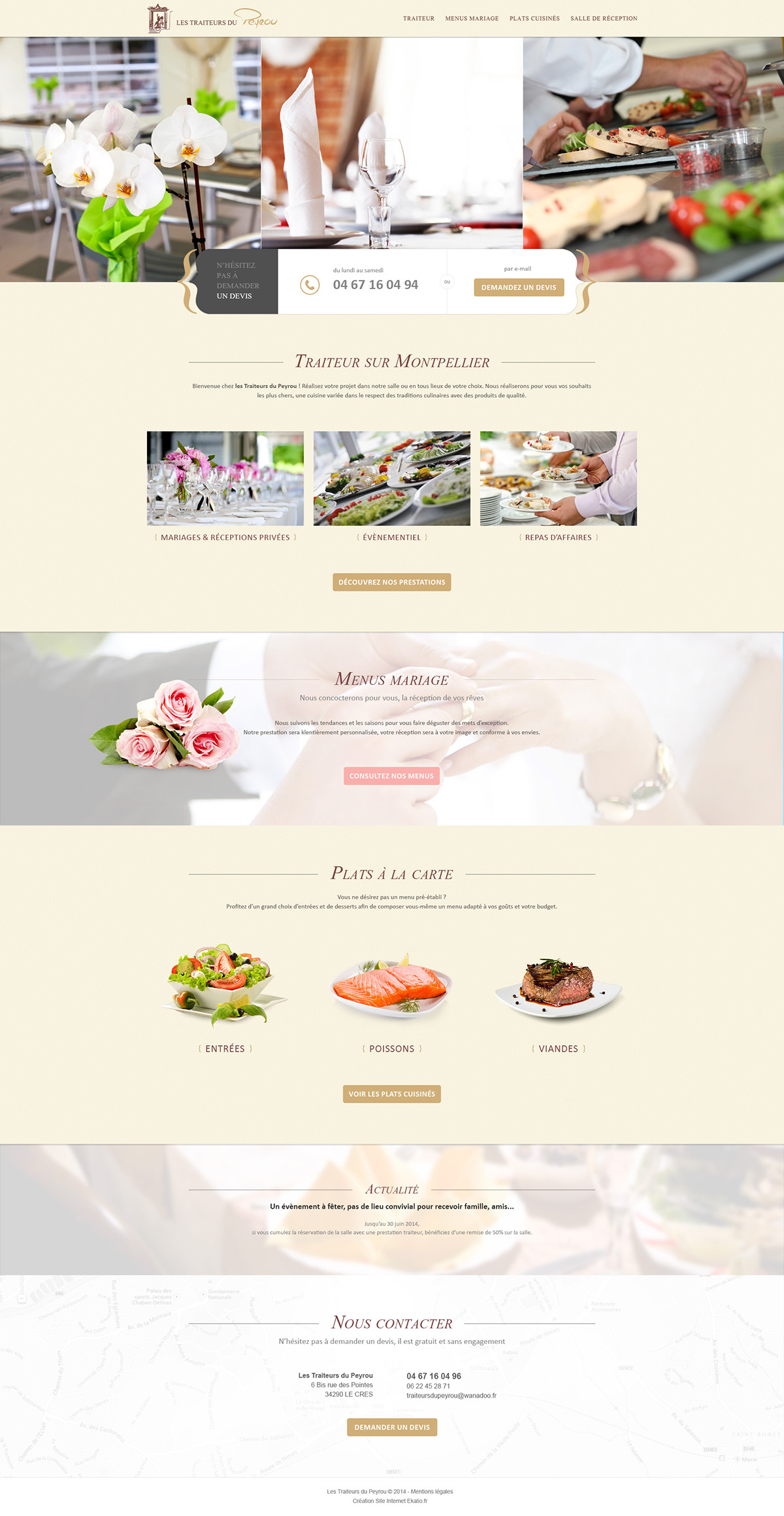 Food  catering Website Webdesign