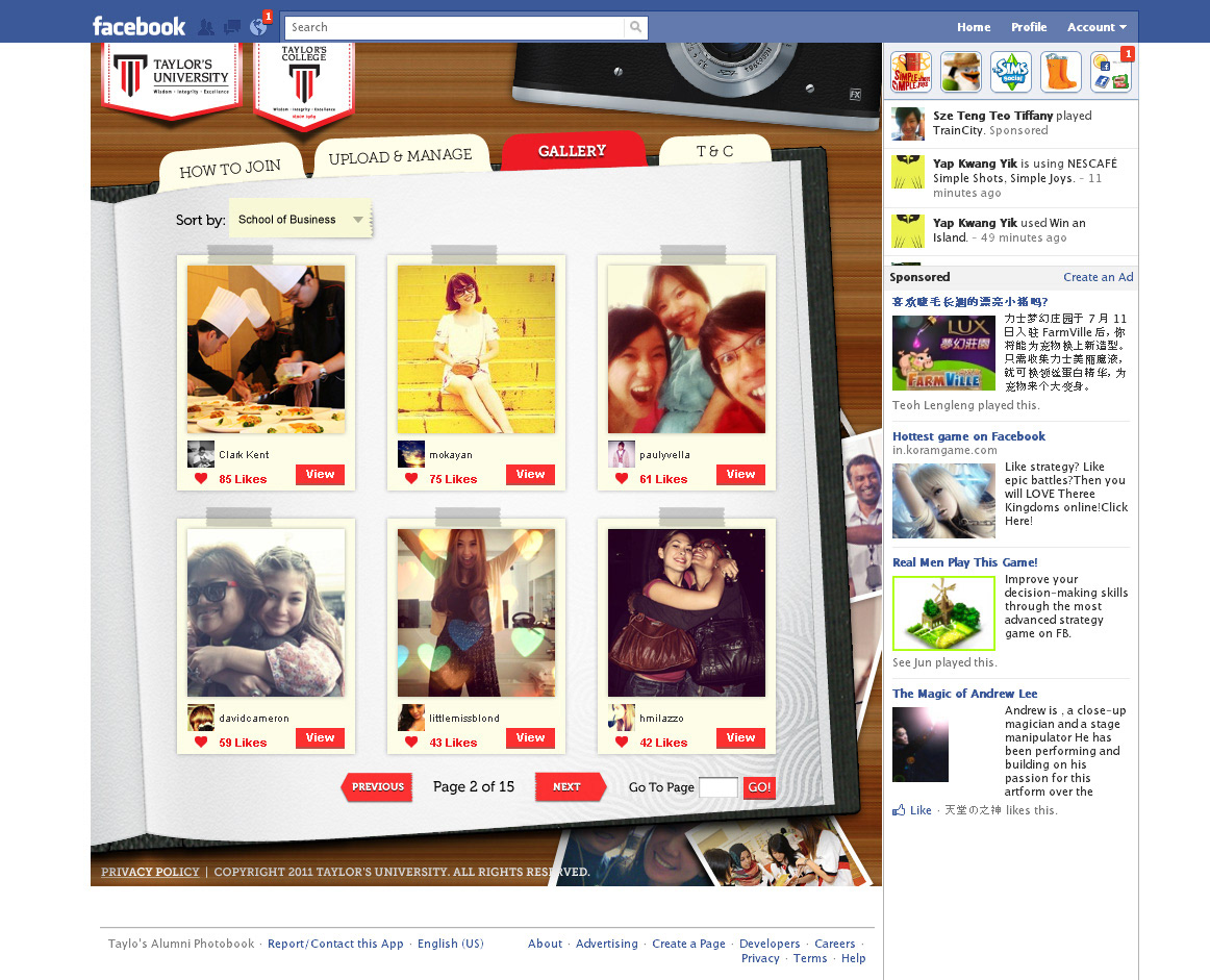 apps tab contest taylors University graduate school upload photo book photobook