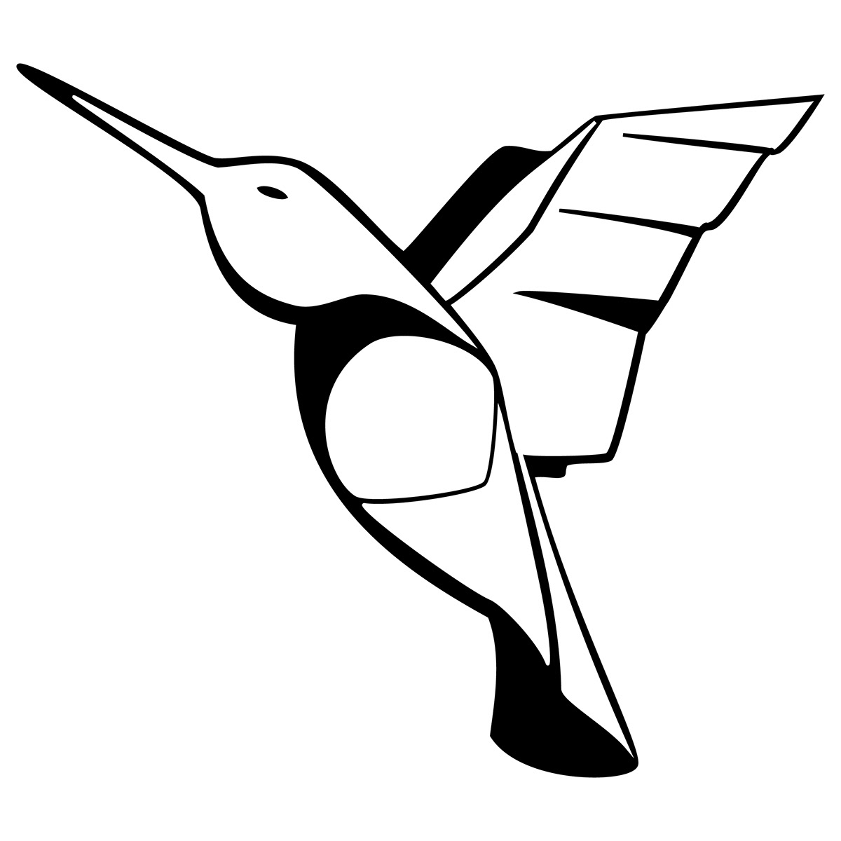 Icon Illustrator animal bird humming bird origami 