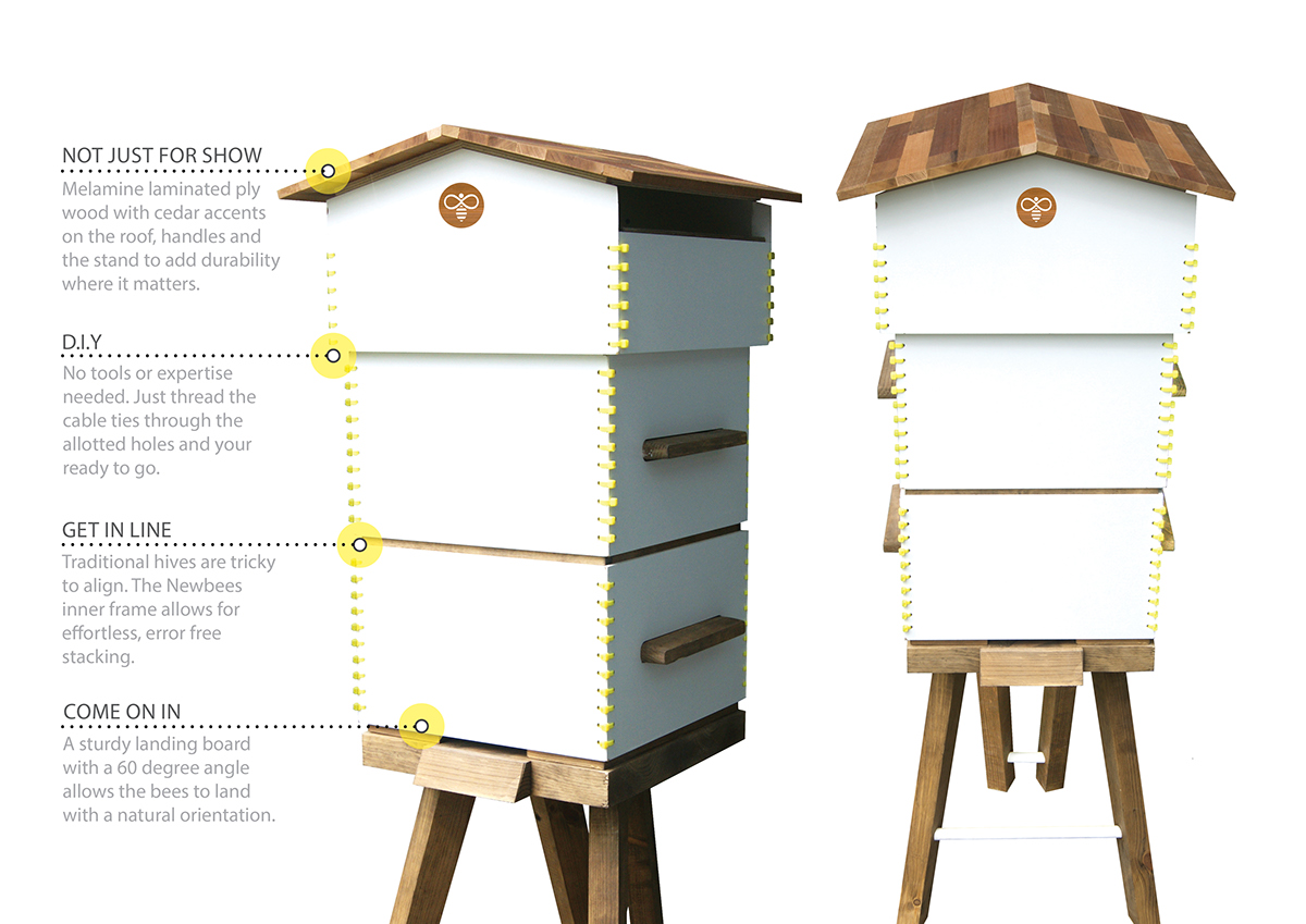 Major project bee bee hive D.I.Y flatpack honey beehive portfolio northumbria Sustainability beekeeping Cedar environmental Design for Industry Nature