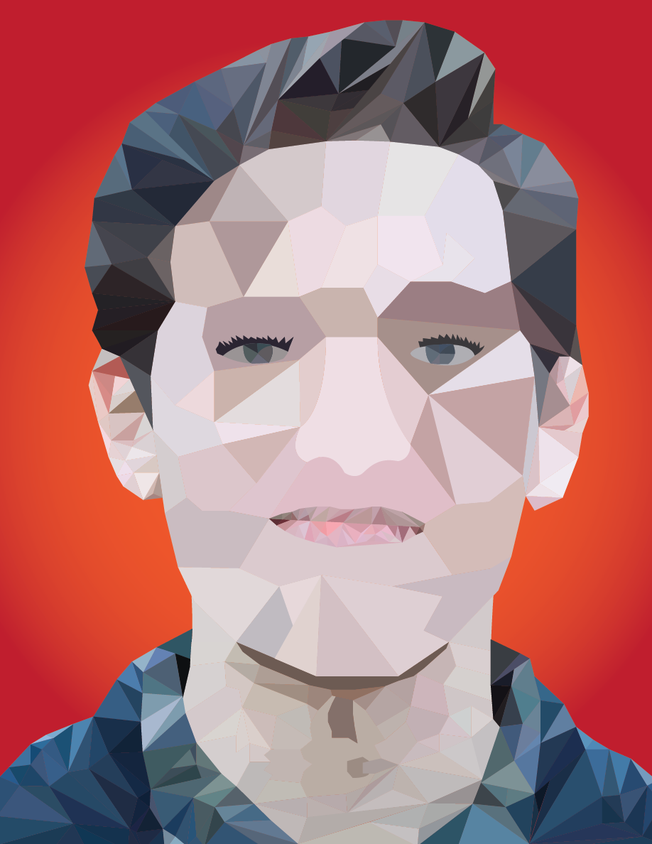 Geometric portrait digital illustration adobe illustrator low poly portrait polygonal art