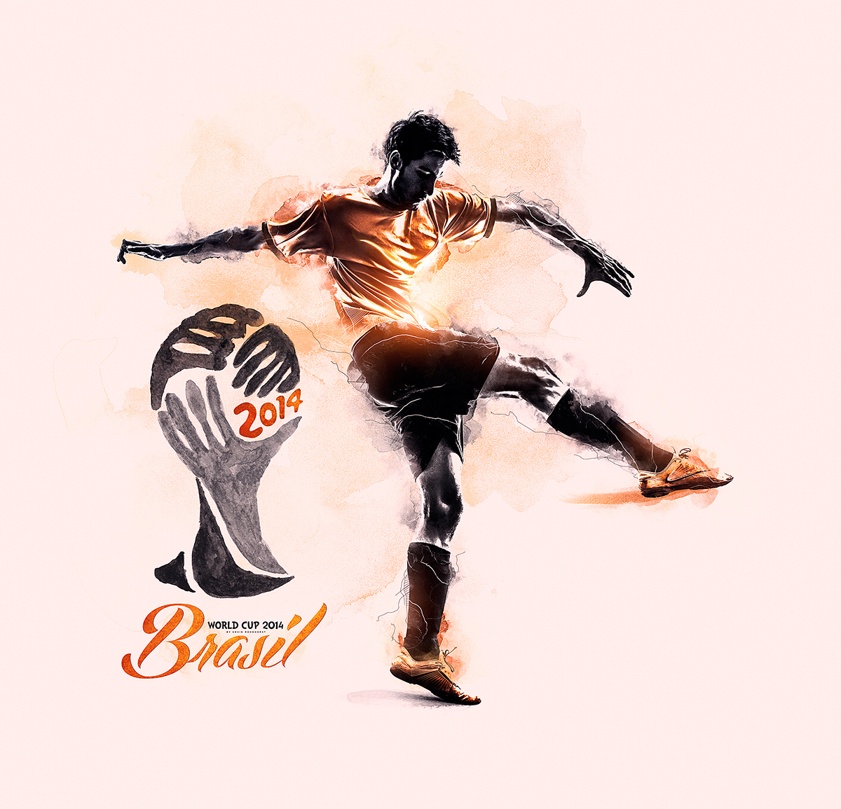 world cup soccer football Copa Brasil copa mundial aquarelle watercolor cup national team Kevin Roodhorst sports The Netherlands