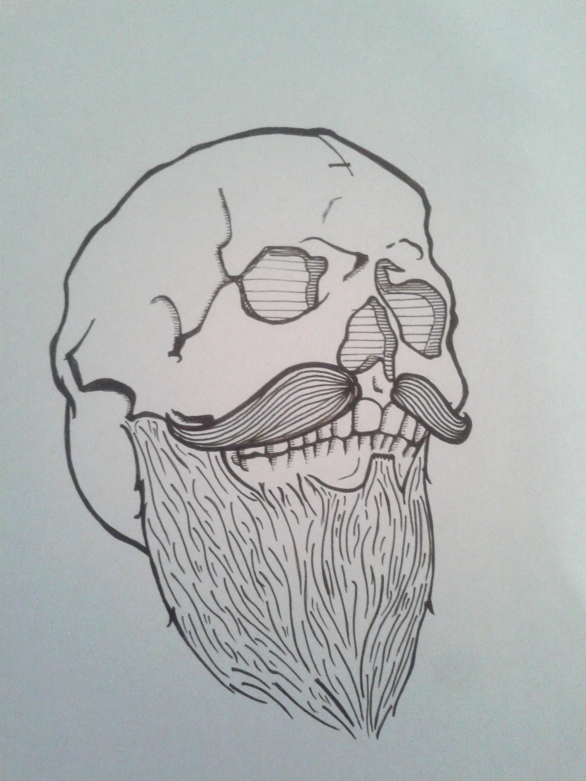 skull beard photoshop pen paper