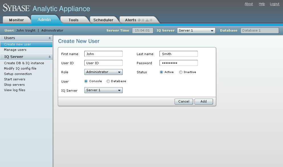 Web App UI interactive design server management web services