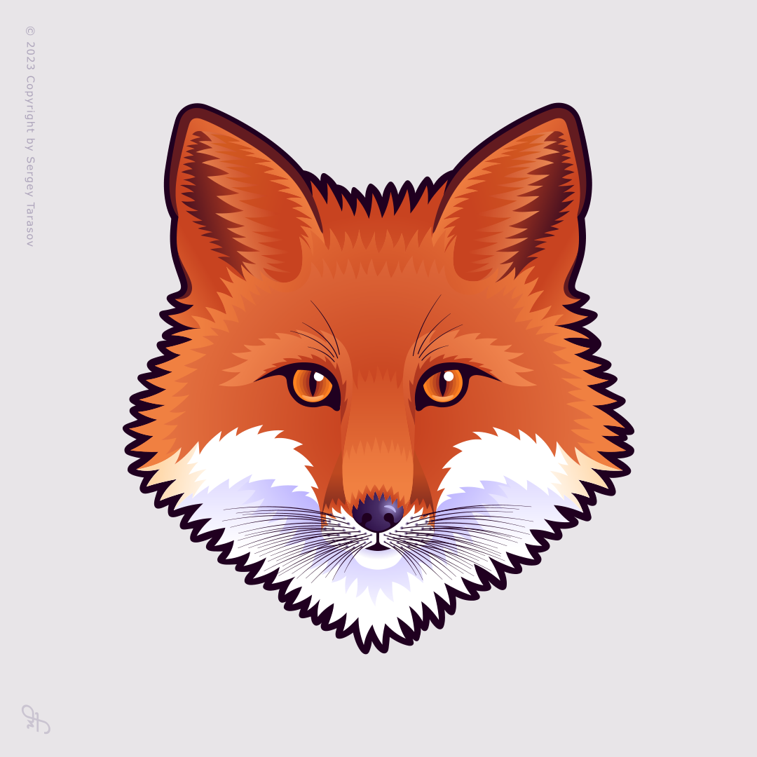 Artistic representations of a male fox portrait