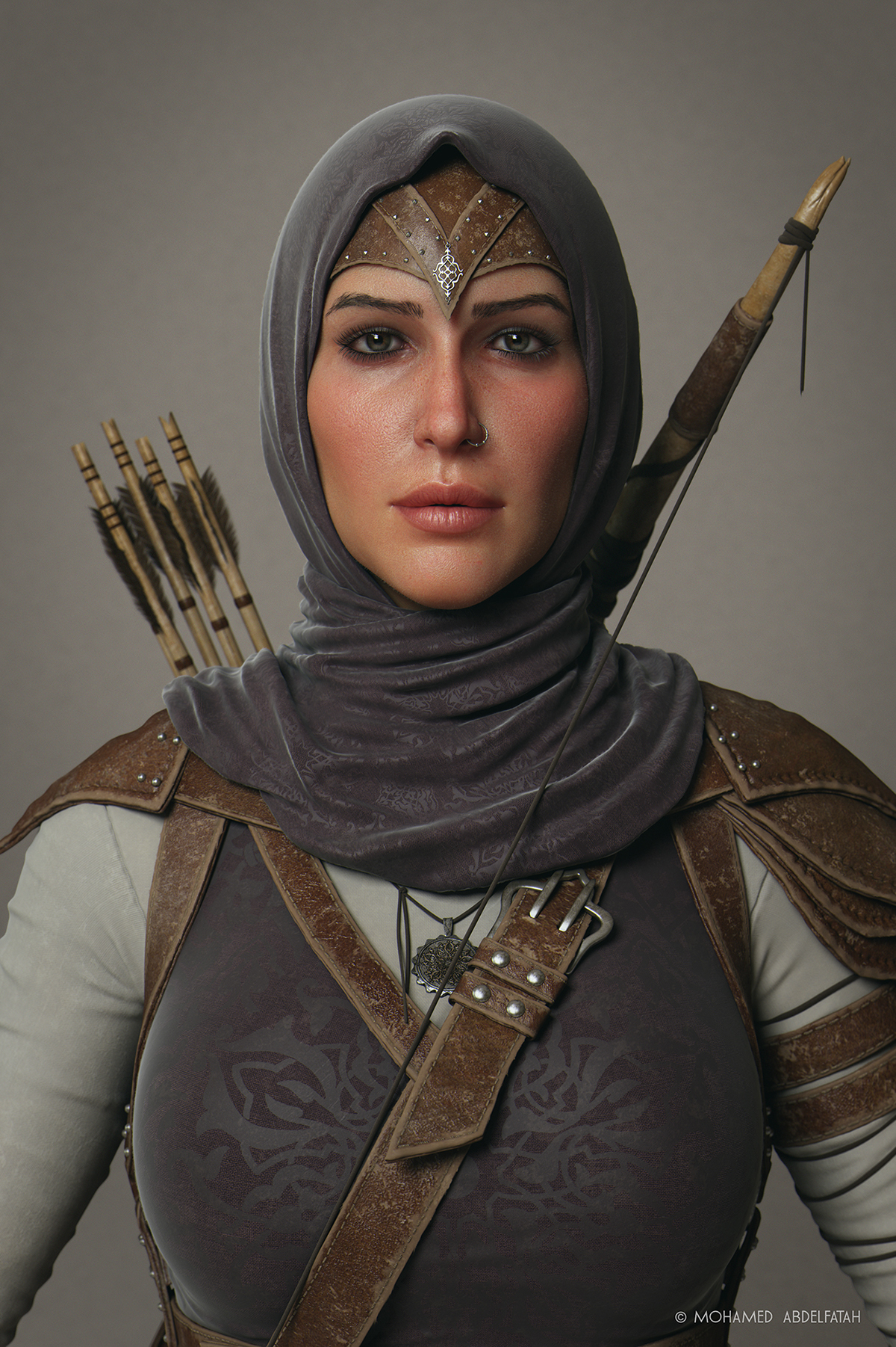 Character design ghada cinematic oriental Zbrush 3ds max Mari photoshop vray Arab fantasy female wacom Intuos