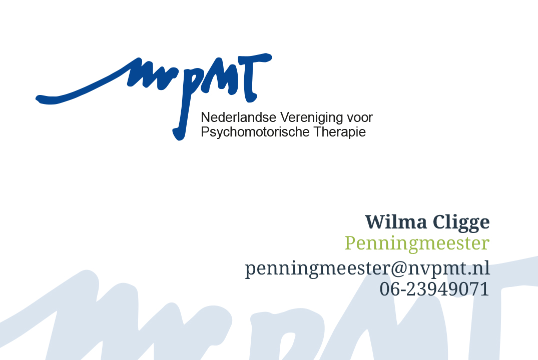 visitekaart businesscards stationary graphicdesign nvpmt Nederlandse Vereniging voor Psychomotorische Therapie