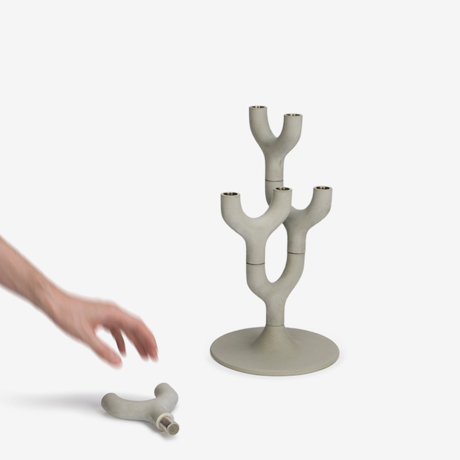 candelabra candle Tree  concrete stone candles