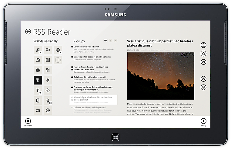 Windows 8 metro ui Modern UI app application mobile RSS reader