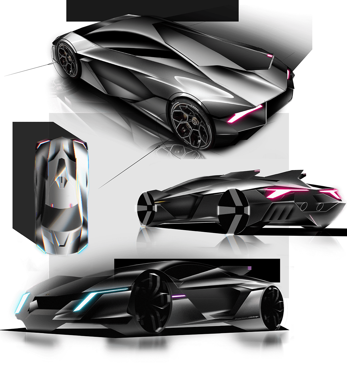 3D car car design CG concept electric lamborghini Vehicle Virtual reality