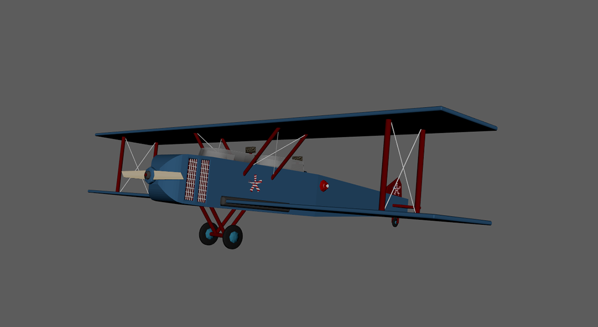 glider Maya 3D modeling plane flight blue Low Poly Fly SKY