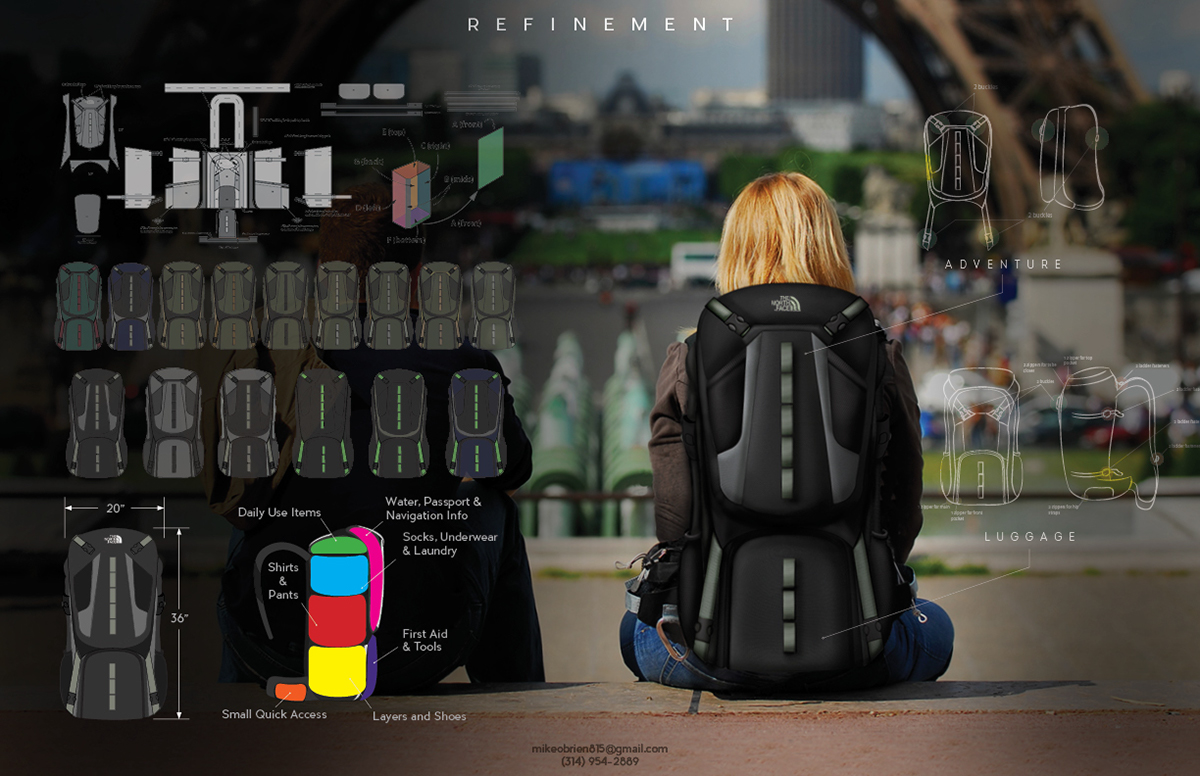 backpack Softsgoods Travel industrial design  product design  modular