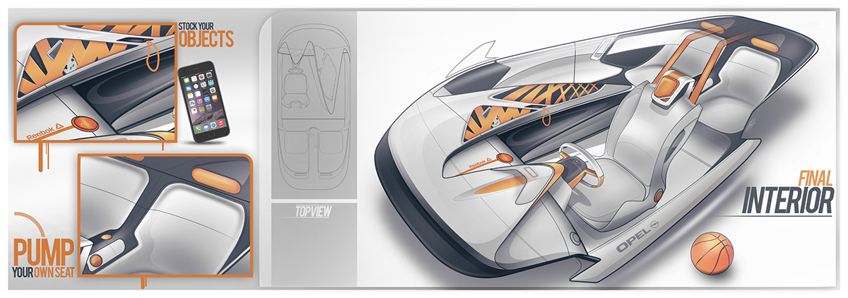 automotive   design Interior cobranding sketching rendering