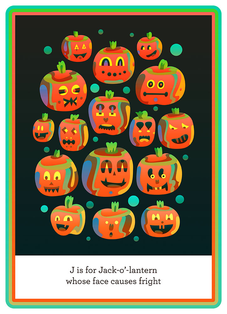 Halloween alphabet horror vector