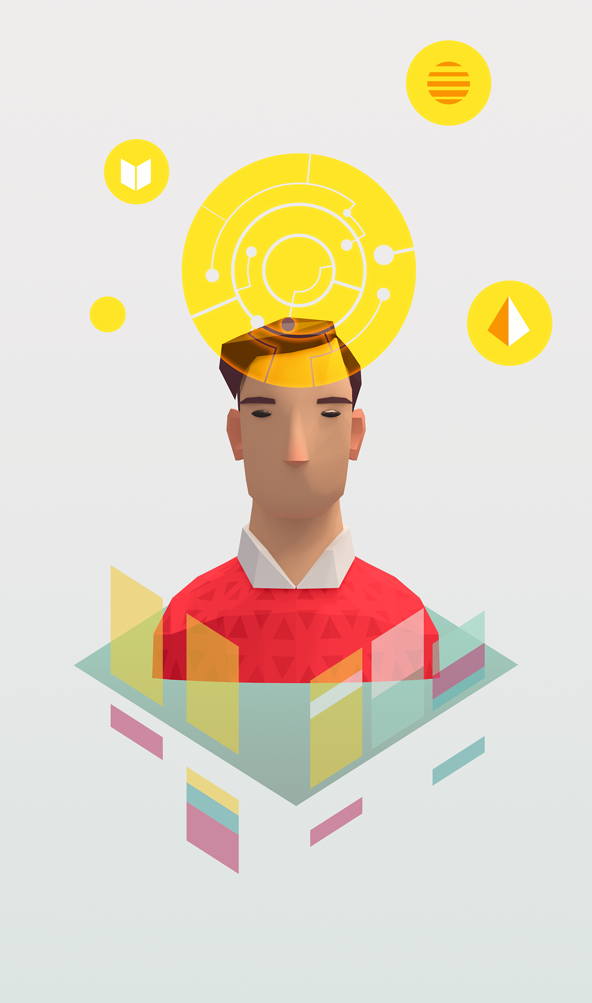 Education training 3D low-poly