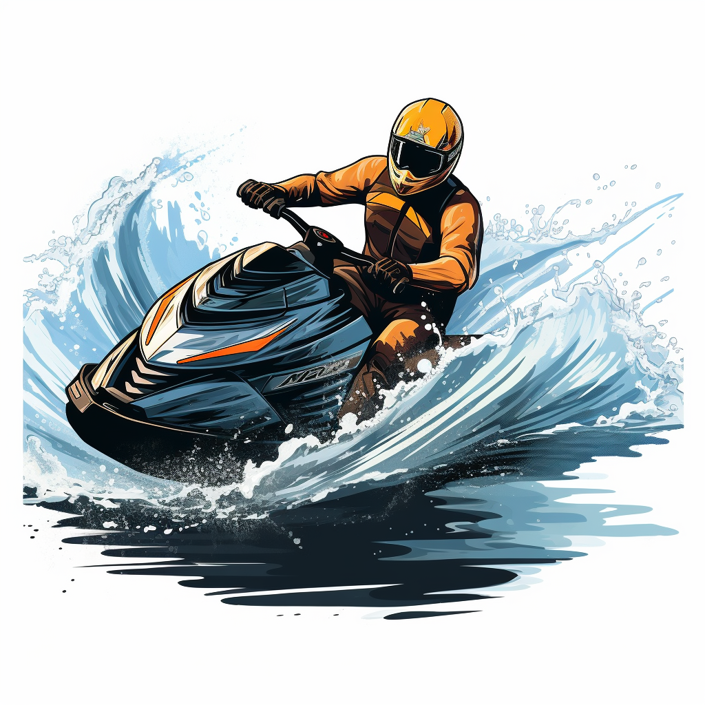 Jetski sports water sea beach Ocean vector adobe illustrator Graphic Designer Logo Design