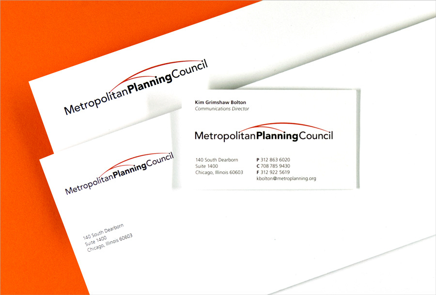 metropolitan planning council chicago identity editorial event materials Signage Stationery urban planning mpc nonprofit