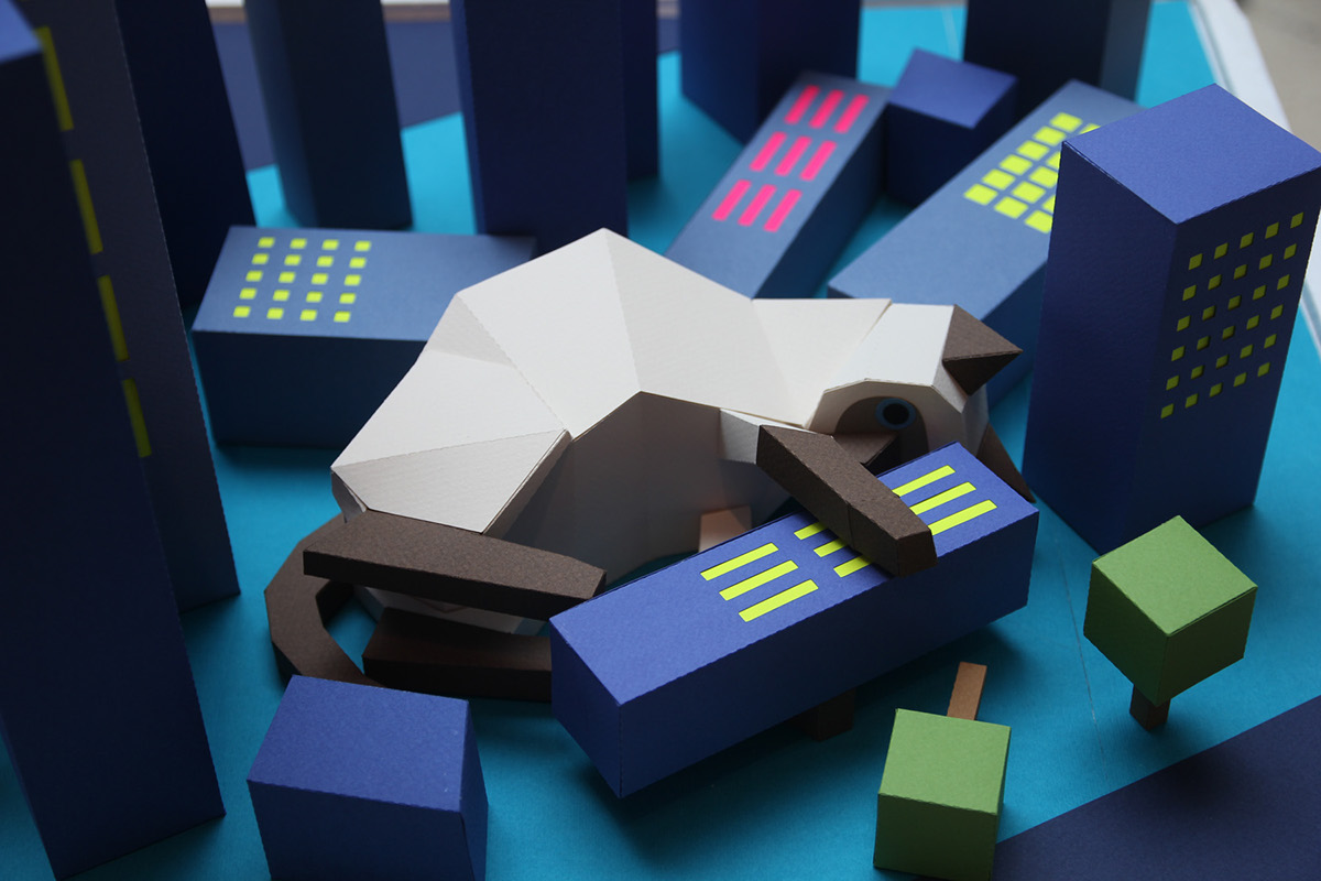 gatos cats papercraft festival furioso Paper City papercat lowpoly Catastrophe scale model