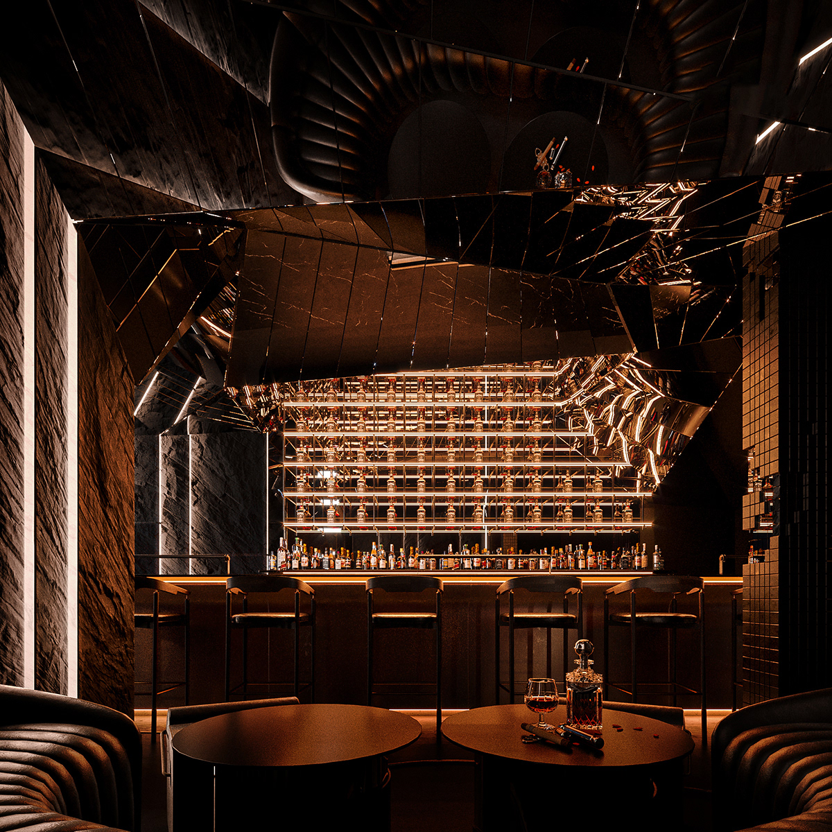 architectural design architecture art bar CGI concept design interior design  Limbo lounge Render