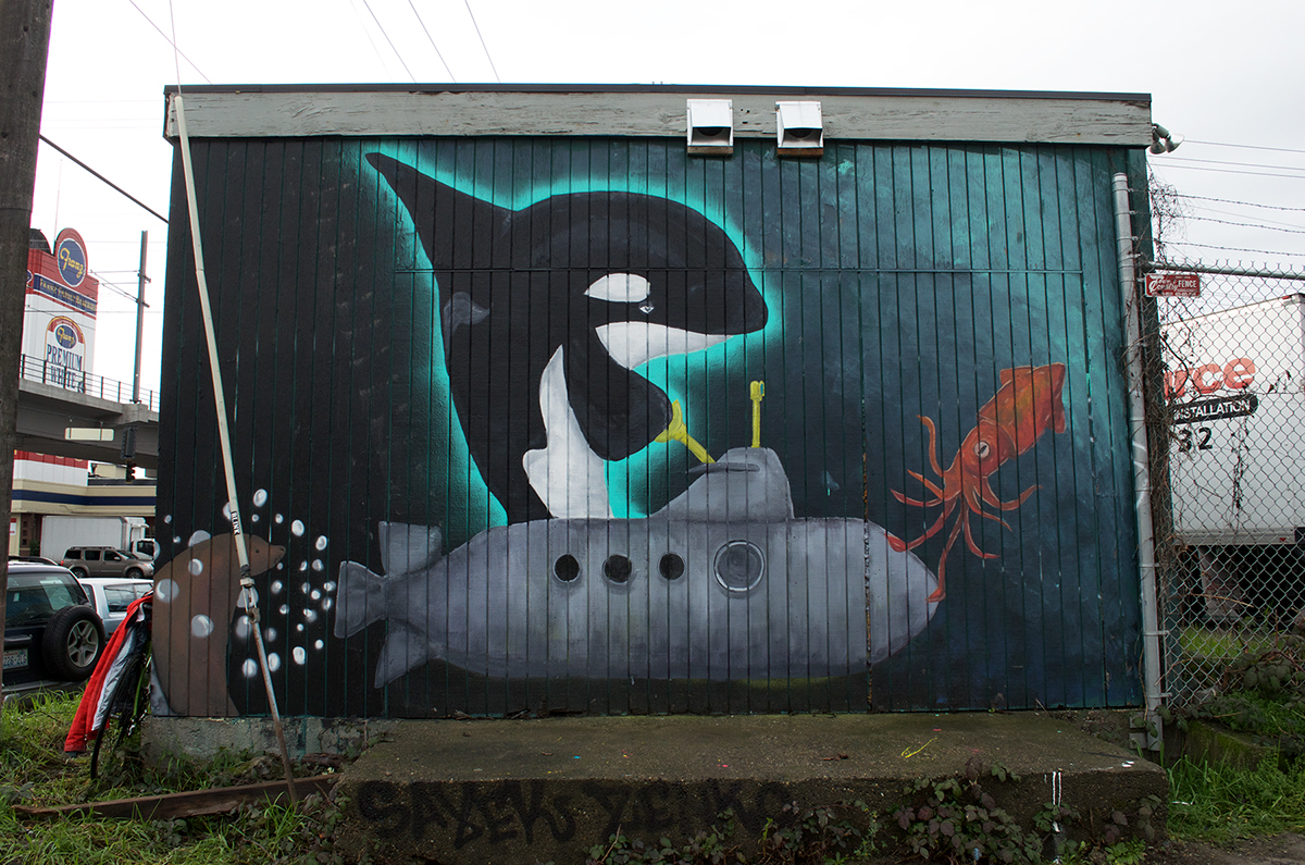 Whale art spray paint Mural Muralist animals painter