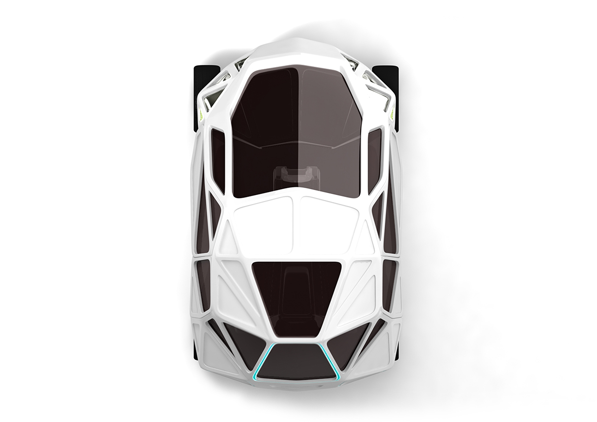 exo mark beccaloni concept car Vehicle minimum future city 3 seater safety exostructure cristalline