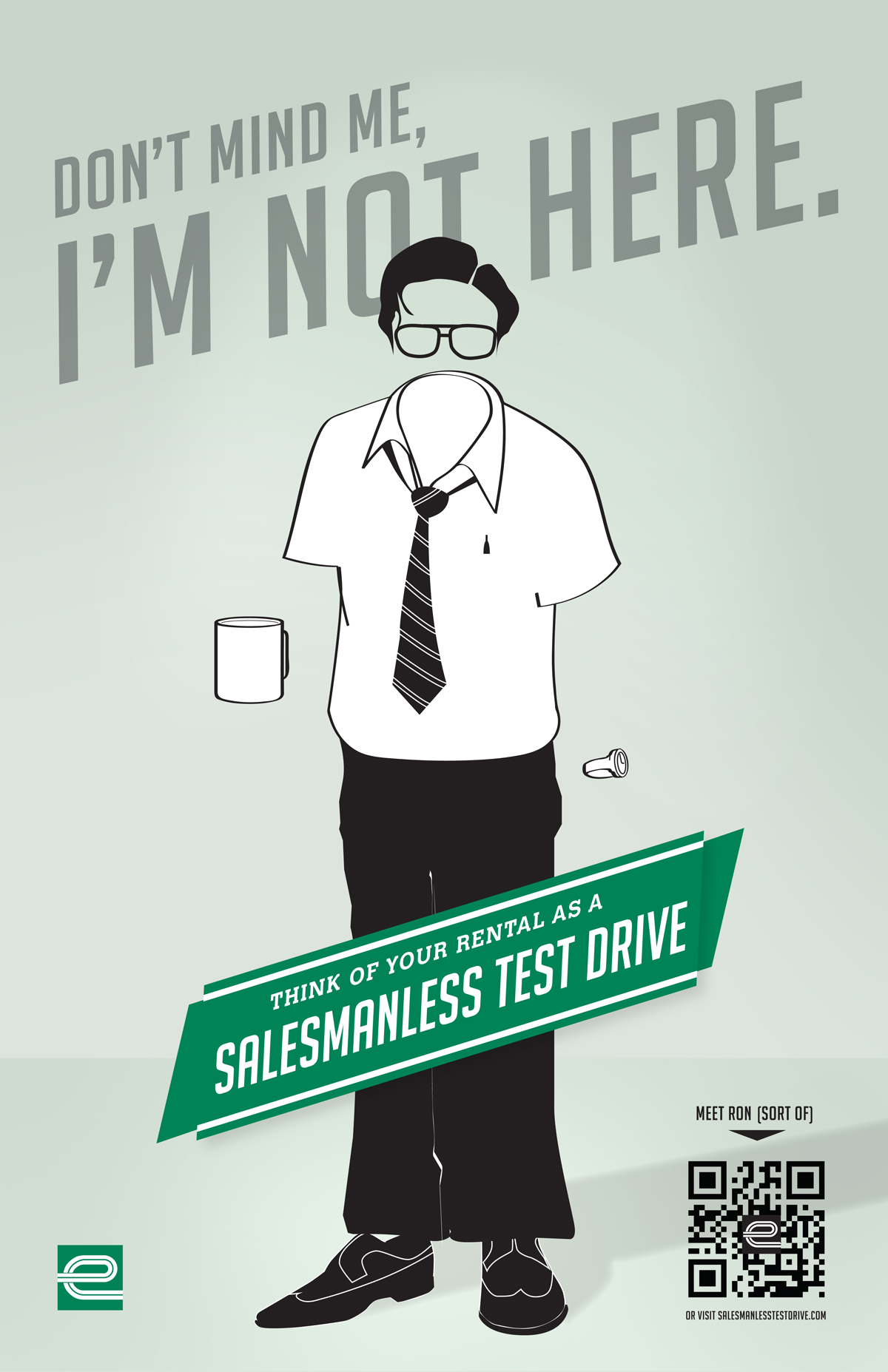 enterprise car Rent rental salesman salesmanless green test drive ad ads qr code dealer