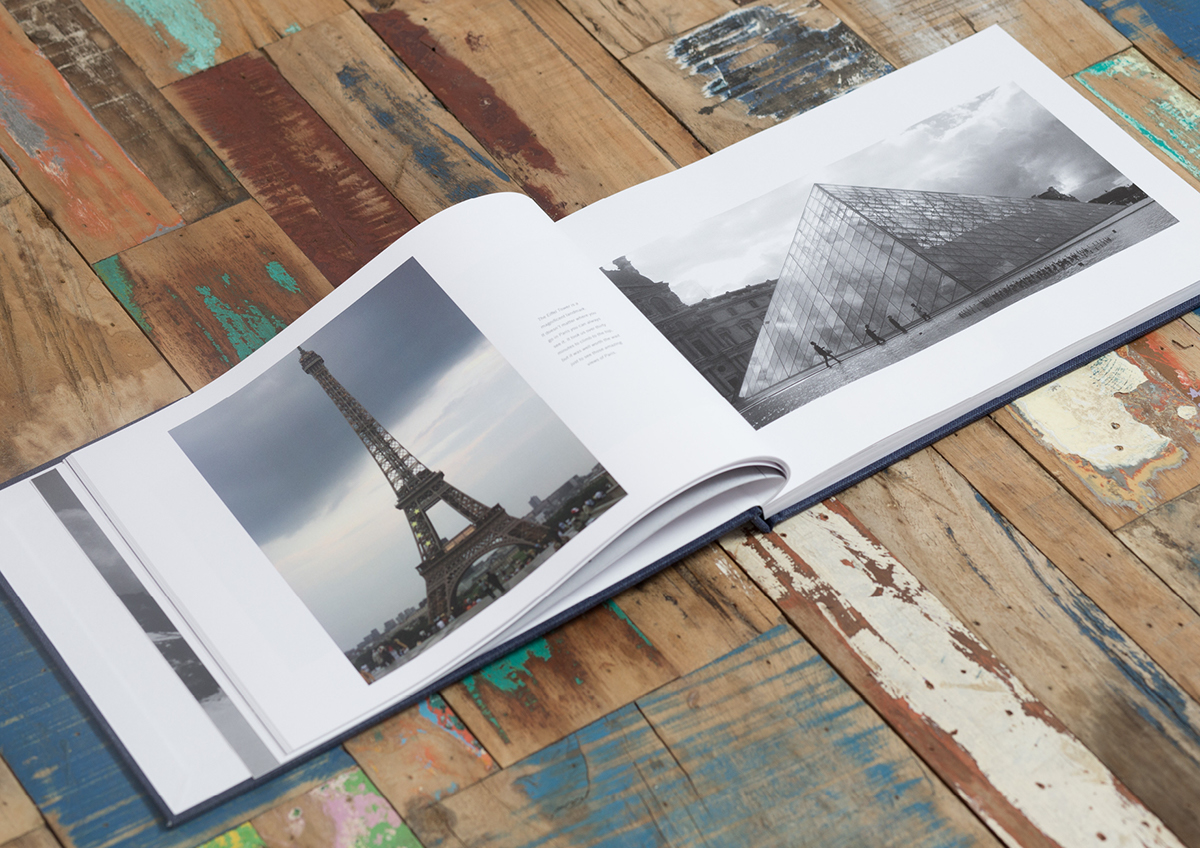 Travel photographs Quotes countries layouts book silver foil Bound inspiration coffee table type Custom simple design Self Promotion