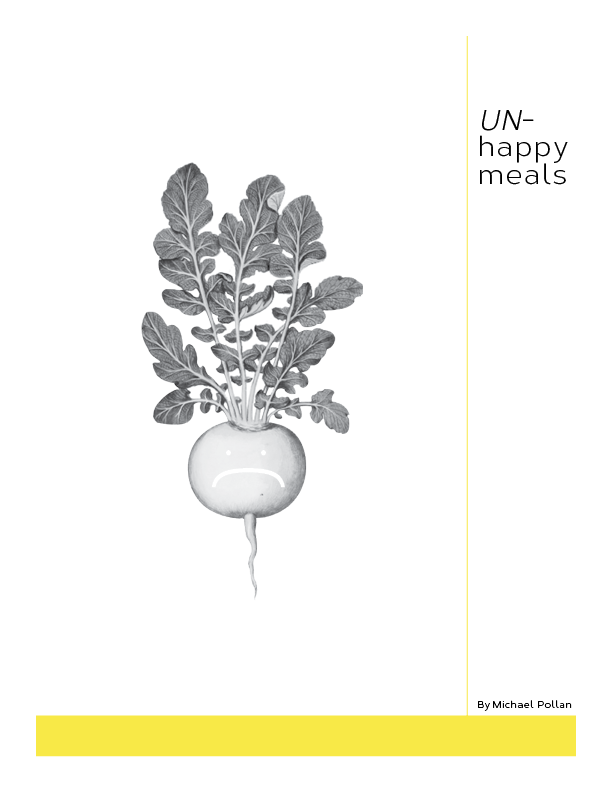 Booklet Unhappy Meals typographic publication