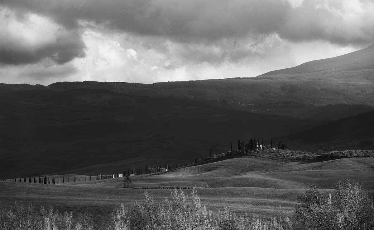 Tuscany hans findling Canon eos black White minimal Landscape Nature Cypress clouds