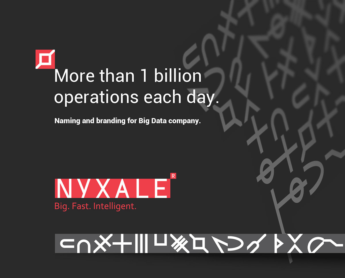 big Data red nyxale naming Patterns transform Corporate Identity Logo Design modern