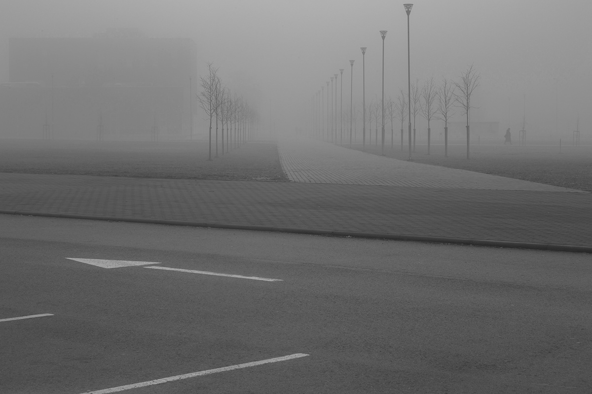 Black and White landscape cityscape fog Fog landscape lietuva lithuania Mindaugas Buivydas minimal mist klaipeda
