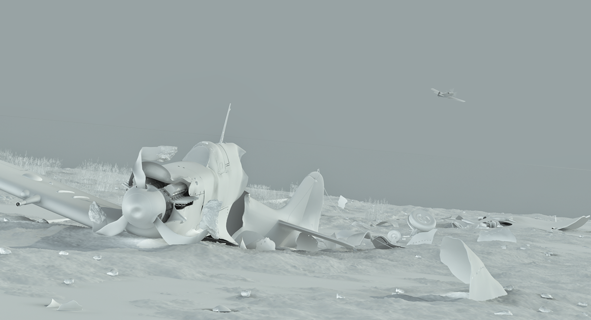 Spitfire crash 3D plane airplane Aircraft ww2 royal air force Me109 War england