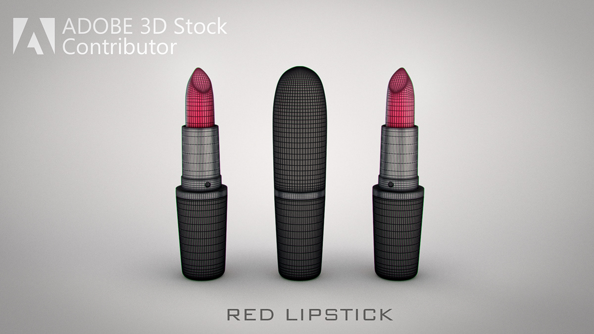 lipstick 3D CGI model cosmetics Fashion  glamour DimensionCC PBR sketchfab