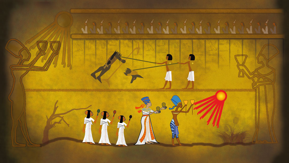 eno art ILLUSTRATION  Hieroglyphics graphic design  Akhenaten