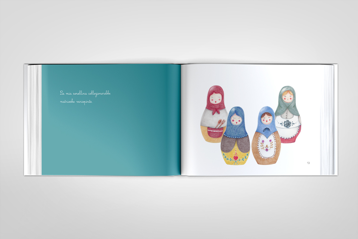 Russia album illustrato matrioska lupi feroci orsi pattini ghiaccio ghirlada nonna usanze texture матрешка matriosche bambini kids