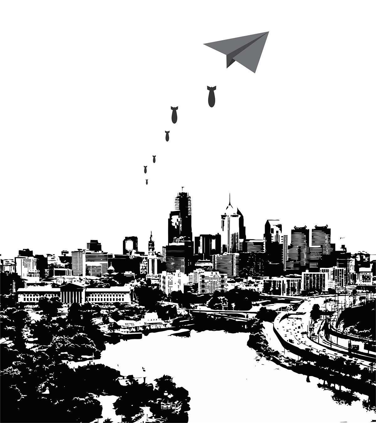 paper paper airplane airplane origami  city vector War peace minimal Minimalism