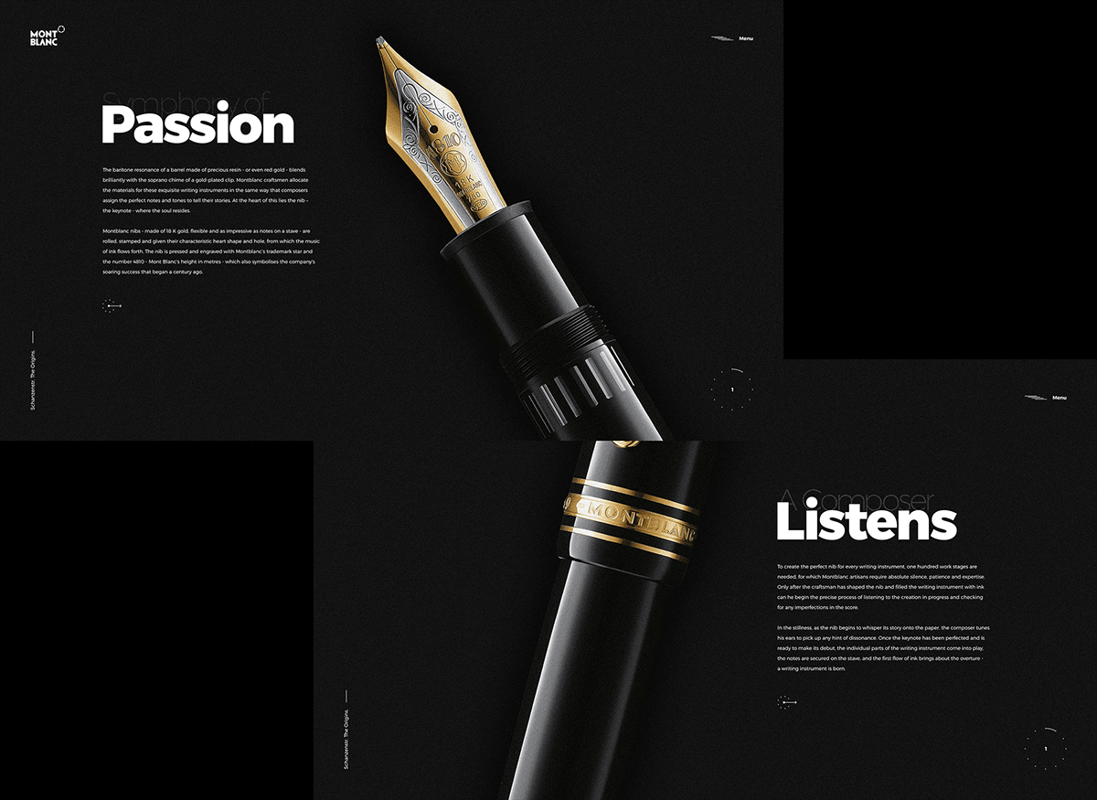 luxury editorial clean premium black Interface typography   interactive immersive minimal