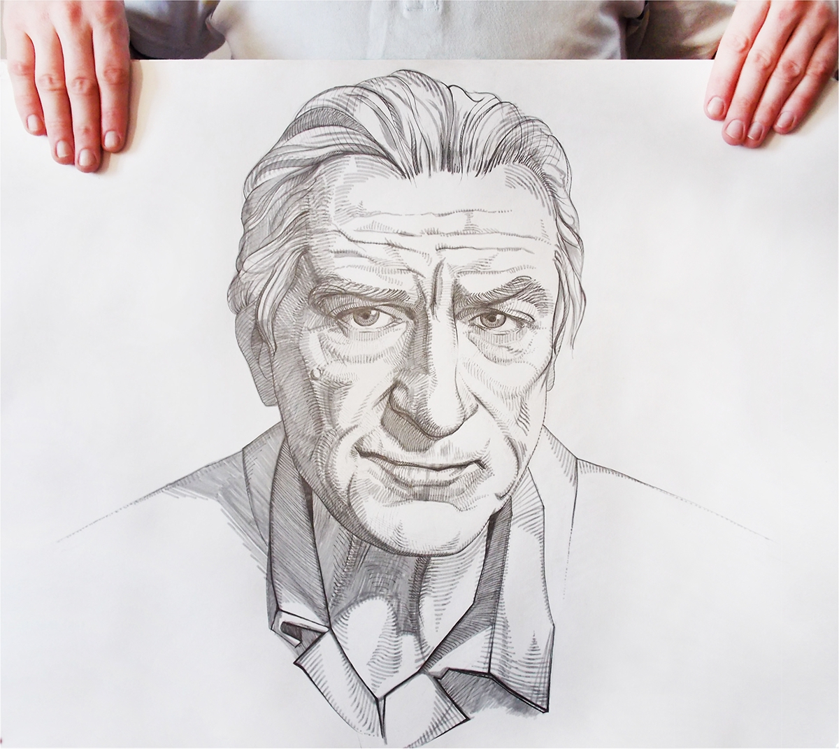 portrait actor Drow robert de niro superstar hand-drawing