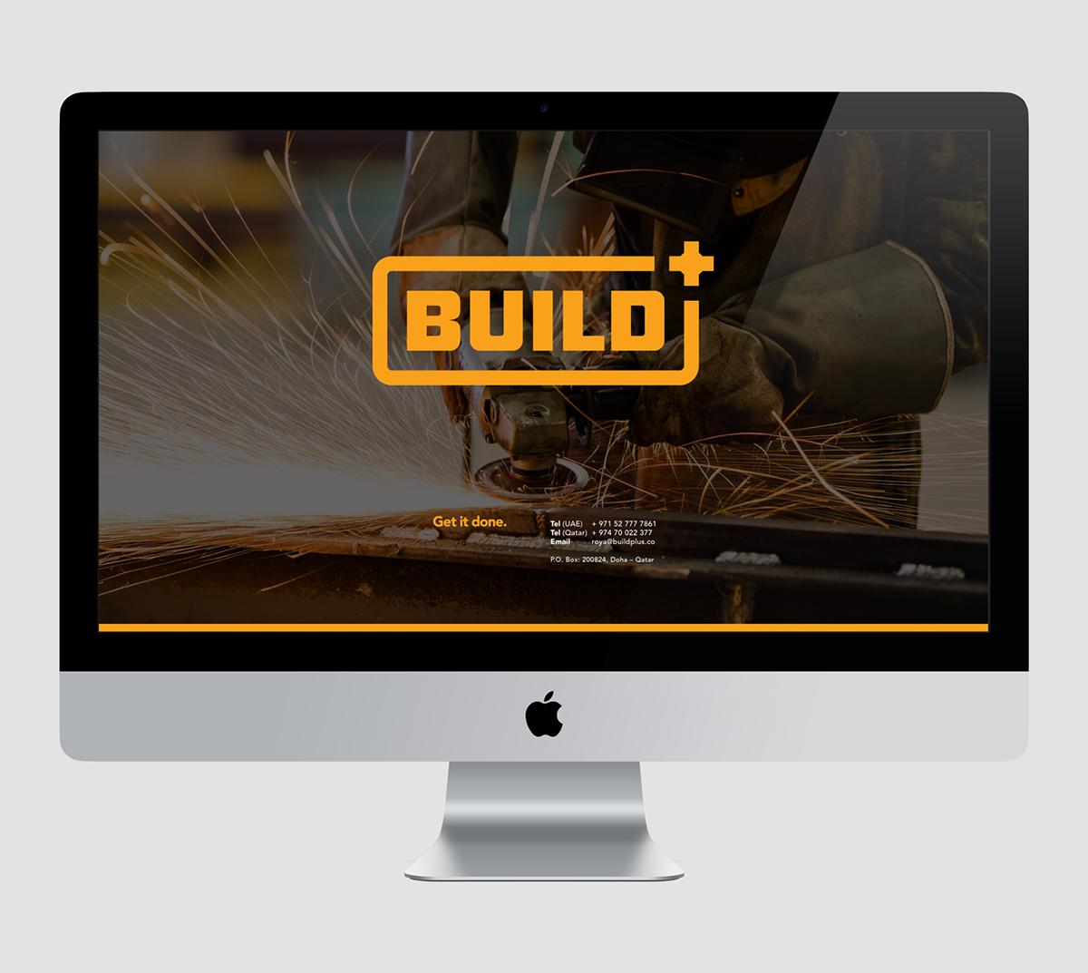 build design brand build+ buildplus hardware store Retail warehouse orange wayfinding Signage doha Qatar