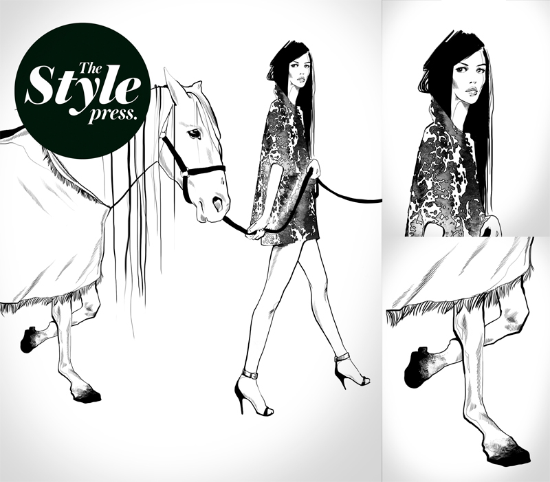 TheStylePress girl horse black and white