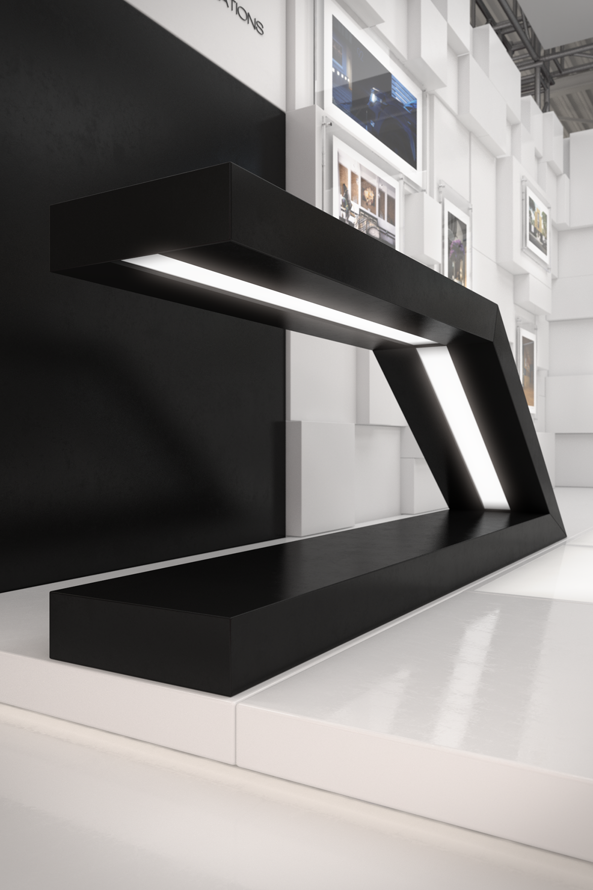 Exhibition  design eVO VISION  3D design  exhibition design  3d visual  3d visualisation  Romas Noreika  Romas  Noreika white floor