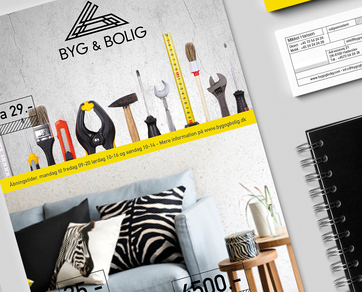 byg og bolig logo Webdesign app identity corporate Layout furniture Craftsman