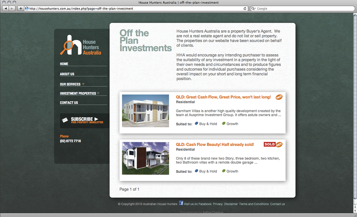 real estate Buyers Agent property Listings Marble green orange Custom cms