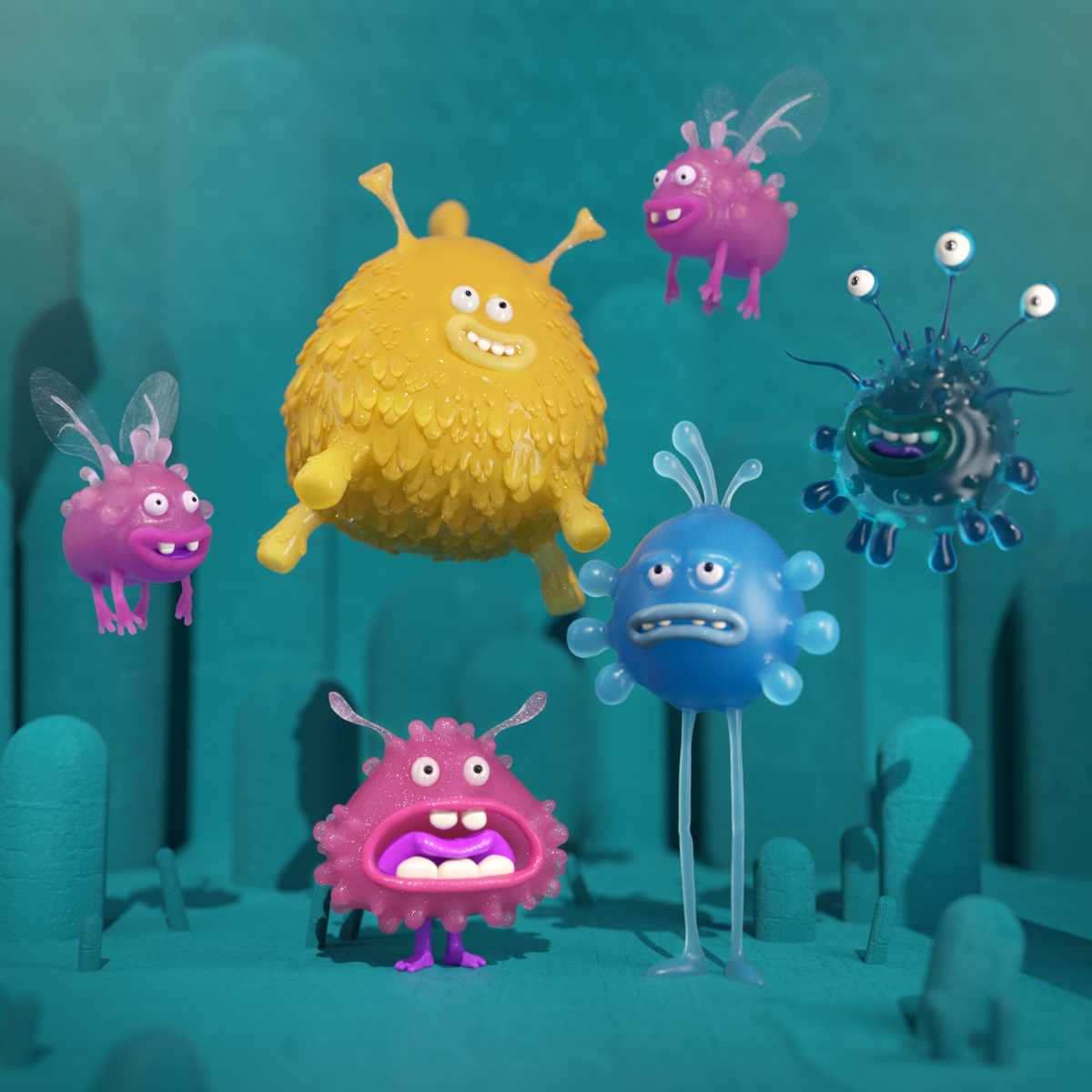 stupid friends cinema4d 3D Character c4d characterdesign monsters funny Zbrush