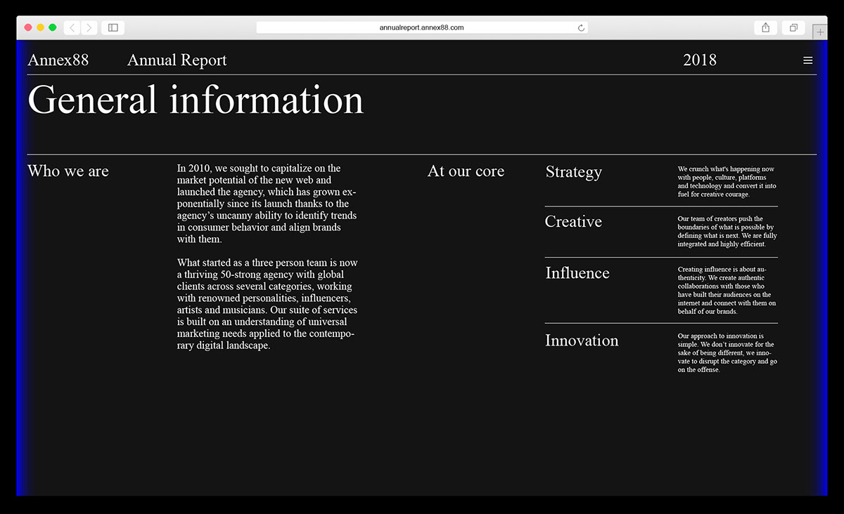 annual report Web UI Website ANNUAL report gradient Layout