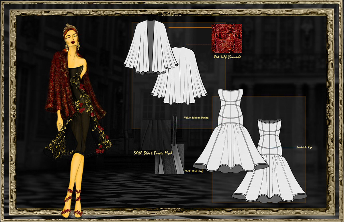 fashion design baroque EVENING WEAR beading