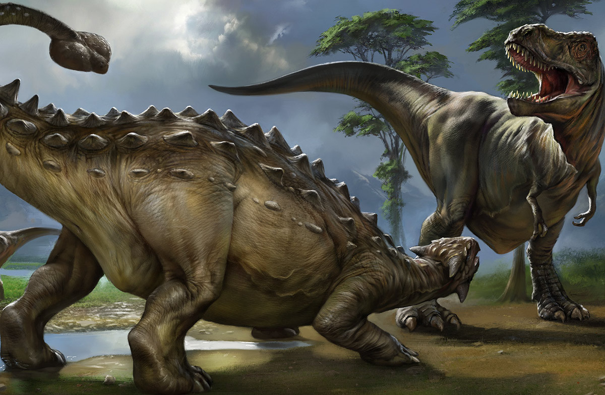 paleo t-rex tyrannosaurus ankylosaurus dinosaurus paleontology prehistoric