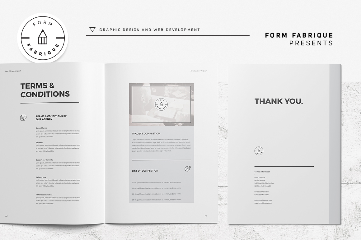 Proposal design brochure brief Estimation corporate minimal clean offer Project